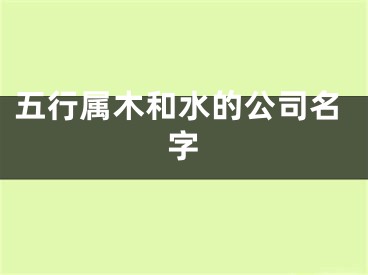 五行属木和水的公司名字