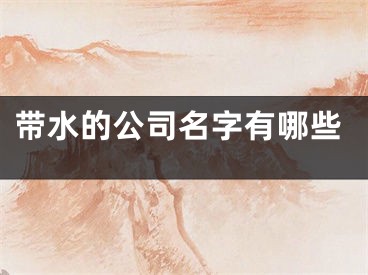 带水的公司名字有哪些