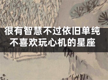 很有智慧不过依旧单纯不喜欢玩心机的星座