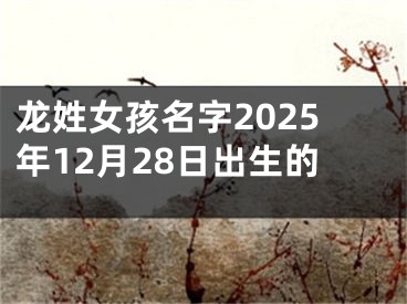 龙姓女孩名字2025年12月28日出生的