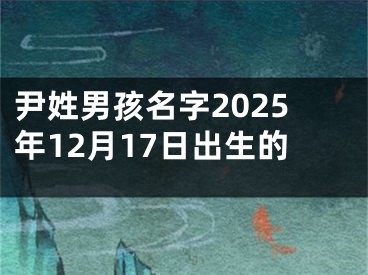 尹姓男孩名字2025年12月17日出生的