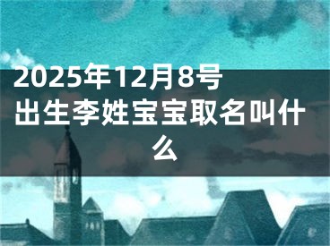 2025年12月8号出生李姓宝宝取名叫什么