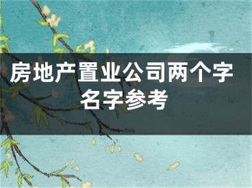 房地产置业公司两个字名字参考