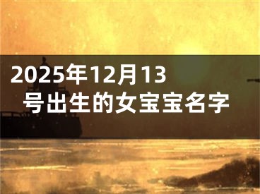 2025年12月13号出生的女宝宝名字
