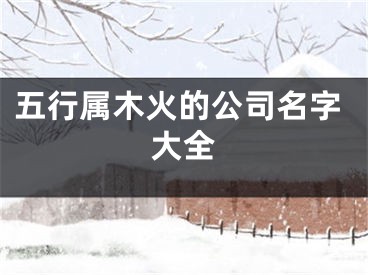 五行属木火的公司名字大全