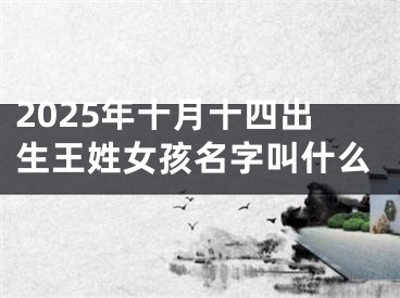 2025年十月十四出生王姓女孩名字叫什么