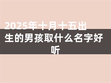 2025年十月十五出生的男孩取什么名字好听