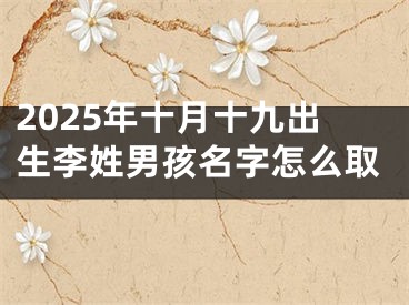 2025年十月十九出生李姓男孩名字怎么取