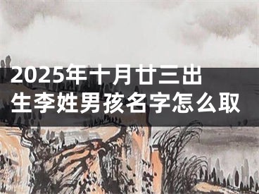2025年十月廿三出生李姓男孩名字怎么取