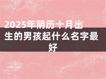 2025年阴历十月出生的男孩起什么名字最好