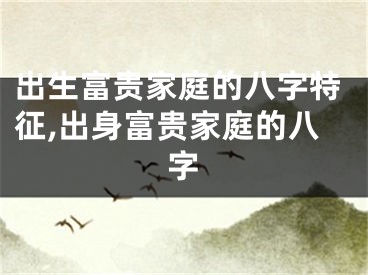 出生富贵家庭的八字特征,出身富贵家庭的八字