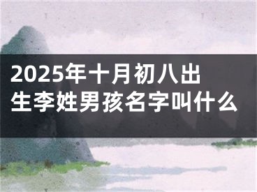 2025年十月初八出生李姓男孩名字叫什么