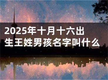 2025年十月十六出生王姓男孩名字叫什么