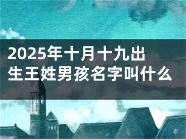 2025年十月十九出生王姓男孩名字叫什么