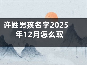 许姓男孩名字2025年12月怎么取