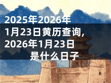 2025年2026年1月23日黄历查询,2026年1月23日是什么日子