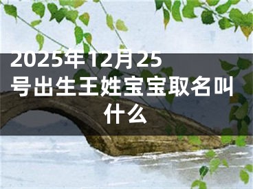 2025年12月25号出生王姓宝宝取名叫什么