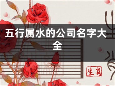 五行属水的公司名字大全