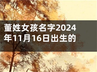 董姓女孩名字2024年11月16日出生的