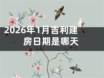 2026年1月吉利建房日期是哪天