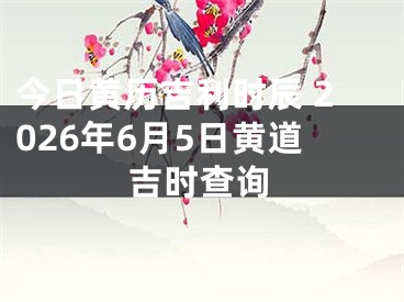 今日黄历吉利时辰 2026年6月5日黄道吉时查询