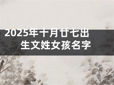 2025年十月廿七出生文姓女孩名字