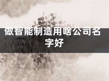 做智能制造用啥公司名字好