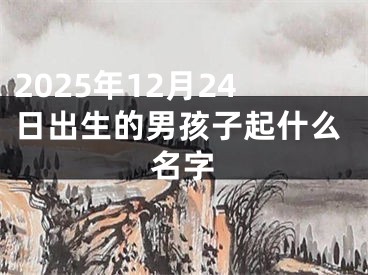 2025年12月24日出生的男孩子起什么名字