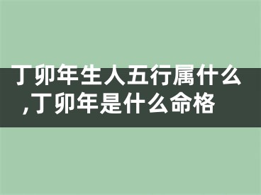 丁卯年生人五行属什么,丁卯年是什么命格