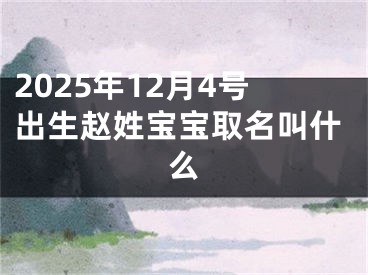 2025年12月4号出生赵姓宝宝取名叫什么