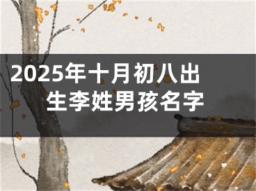 2025年十月初八出生李姓男孩名字