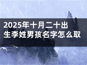 2025年十月二十出生李姓男孩名字怎么取