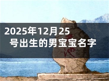 2025年12月25号出生的男宝宝名字