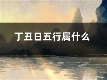 丁丑日五行属什么