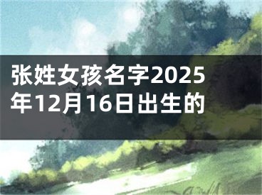 张姓女孩名字2025年12月16日出生的