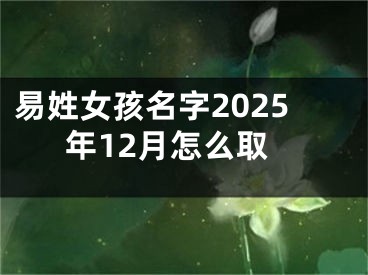 易姓女孩名字2025年12月怎么取