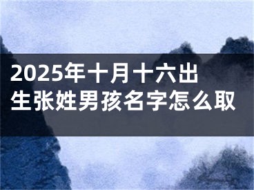 2025年十月十六出生张姓男孩名字怎么取