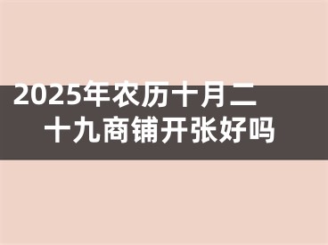 2025年农历十月二十九商铺开张好吗