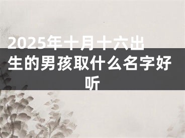 2025年十月十六出生的男孩取什么名字好听