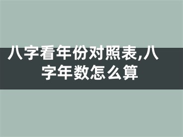 八字看年份对照表,八字年数怎么算