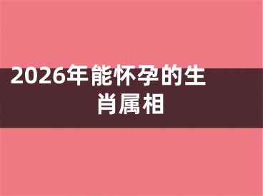 2026年能怀孕的生肖属相
