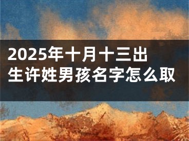 2025年十月十三出生许姓男孩名字怎么取