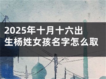 2025年十月十六出生杨姓女孩名字怎么取