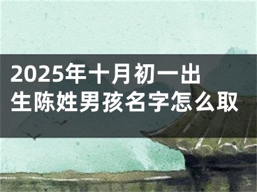 2025年十月初一出生陈姓男孩名字怎么取