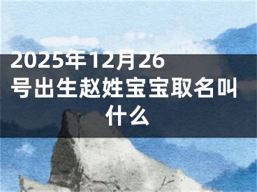 2025年12月26号出生赵姓宝宝取名叫什么