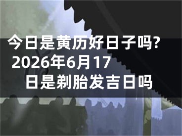 今日是黄历好日子吗? 2026年6月17日是剃胎发吉日吗