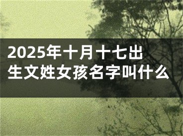2025年十月十七出生文姓女孩名字叫什么