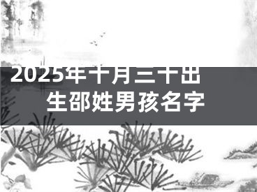 2025年十月三十出生邵姓男孩名字