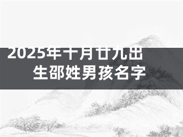 2025年十月廿九出生邵姓男孩名字