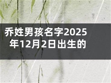 乔姓男孩名字2025年12月2日出生的
